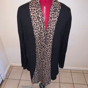 Carolyn Taylor Leopard Collared Sweater